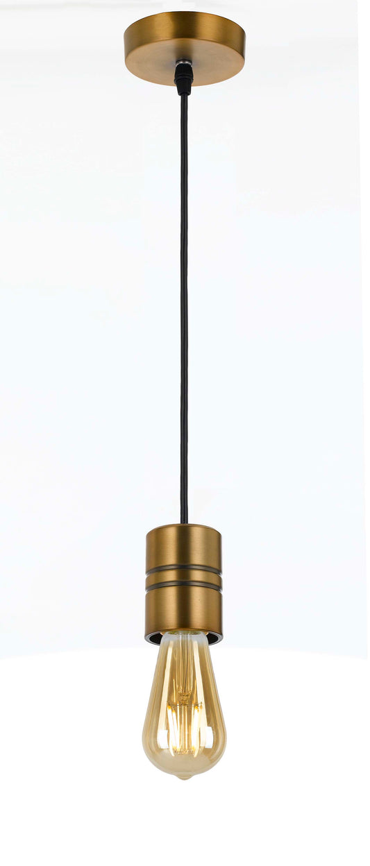 TFS CORD SET 25wE27max wSHADE RING L:2400 ANT.BRASS / BLACK