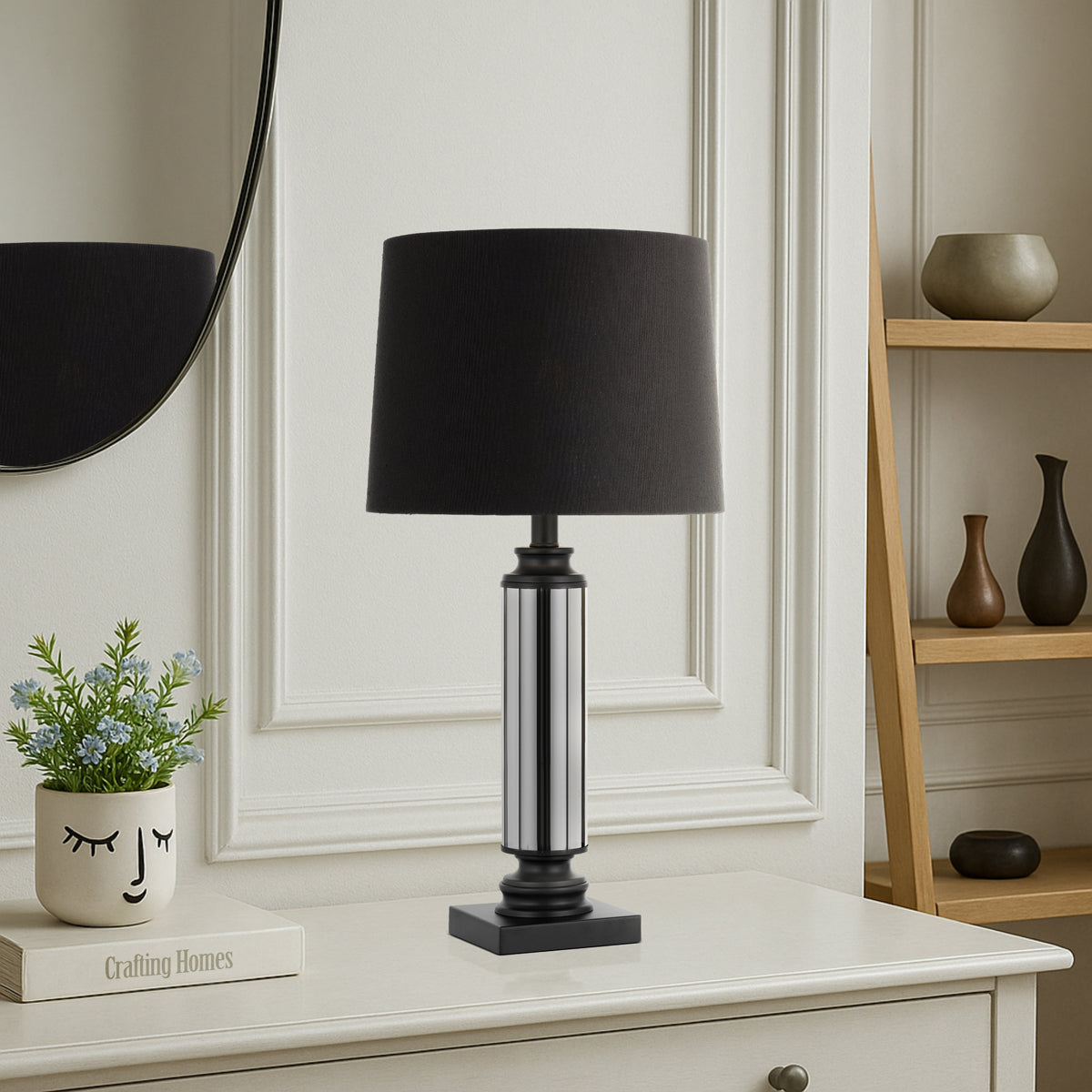 TFS TABLE LAMP 25wE27max D:300 H:650 cable2.0 line swt BK/SMOKE + BK/GOLD