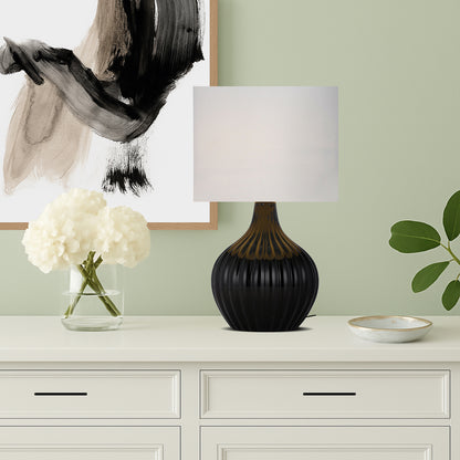 TFS CERAMIC TABLE LAMP 25wE27max H:440 D:260 BLACK / WHITE