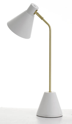 TFS TABLE LAMP 25wE14max D:140 H:540 cab:2.0M BRASS MATT/WHITE