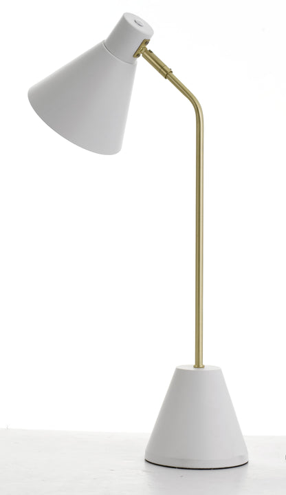 TFS TABLE LAMP 25wE14max D:140 H:540 cab:2.0M BRASS MATT/WHITE