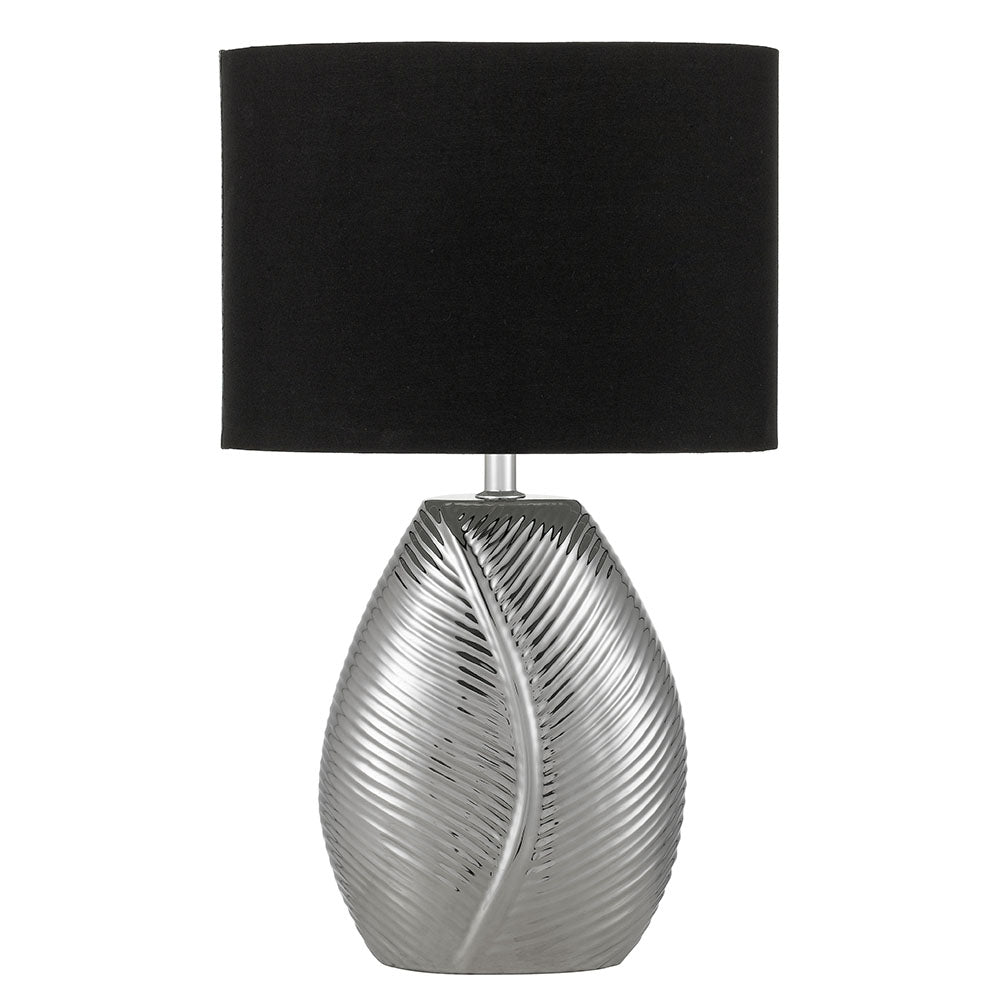 TFS CERAMIC TABLE LAMP 25wE27max H:400 D:260 CHROME/BLACK