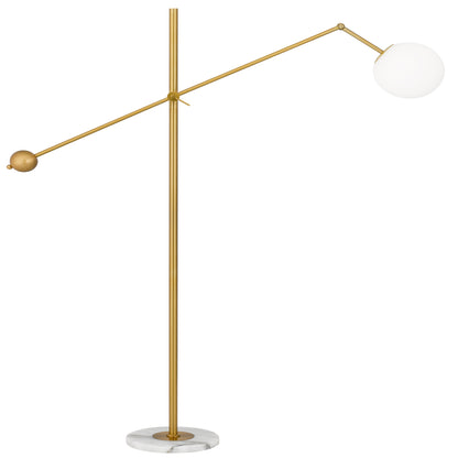 TFS FLOOR LAMP 25wE27max L:1200 H:1800 Foot Switch GOLD / OPAL