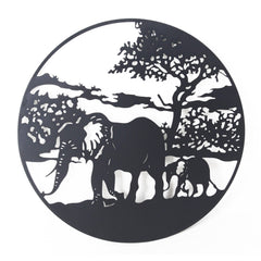 Black Elephant Metal Wall Décor