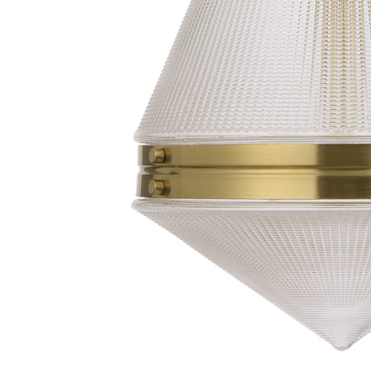 TFS 1LT PENDANT 25wE27max D:350 H:560 ROD 1.5m ANT GOLD/ CLEAR