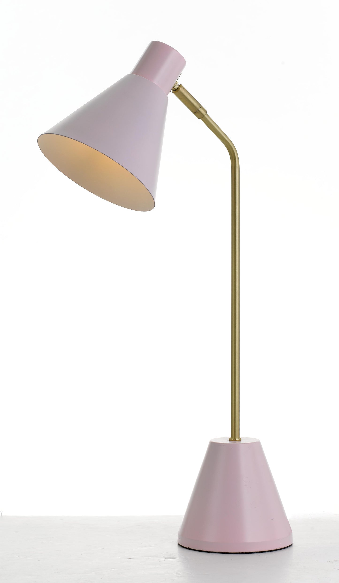 TFS TABLE LAMP 25wE14max D:140 H:540 cab:2.0M BRASS MATT/PINK