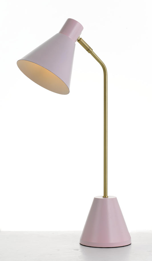 TFS TABLE LAMP 25wE14max D:140 H:540 cab:2.0M BRASS MATT/PINK