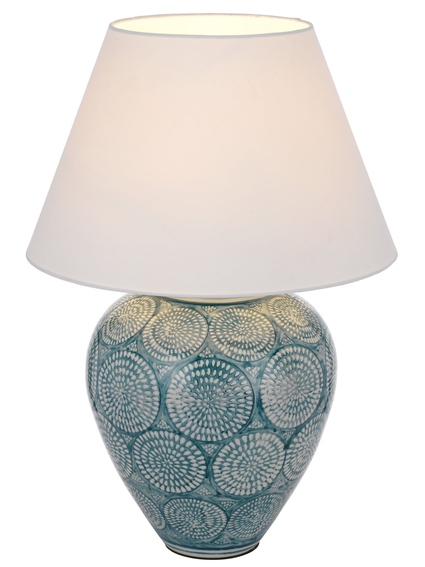 TFS CERAMIC TABLE LAMP 25wE27max D:410 H:610 line switch BLUE / WHITE