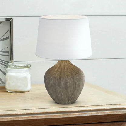 Calais TFS CERAMIC TABLE LAMP 25wE27max D:320 H:480 BRONZE / WHITE
