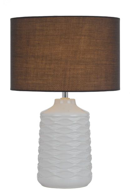 TFS CERAMIC TABLE LAMP 25wE27max H:425 D:280 WHITE/GREY