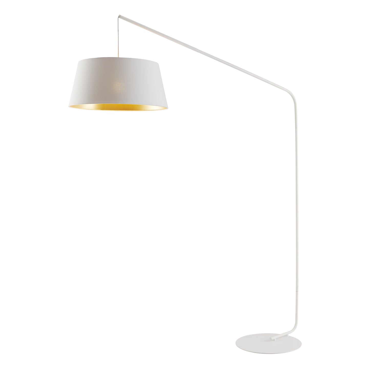 TFS FLOOR LAMP 25wE27max L1510 W500 H1800 cab:2.0m foot WHITE MATT/IVORY-GOLD MATT