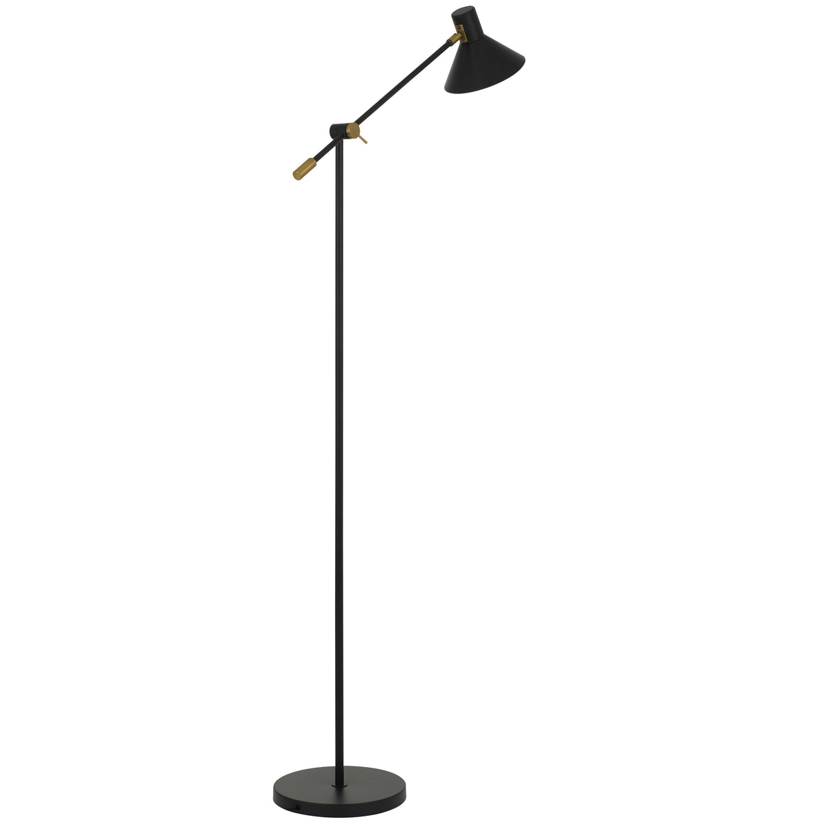 Terra TFS FLOOR LAMP 6wGU10max 631x250 H:1473 SHADE D:180 BLACK (RAL7021)SATIN/BRASS