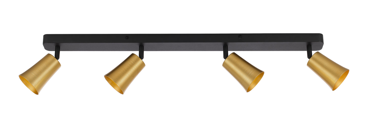 TFS 4 SPOT BAR 4x6wGU10max L750 P175 GOLD BRUSHED BLACK