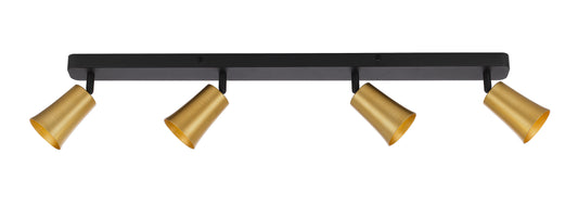 TFS 4 SPOT BAR 4x6wGU10max L750 P175 GOLD BRUSHED BLACK