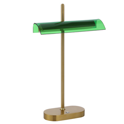 TFS TABLE LAMP 8wLED L250 H80 H400 3000K 3STEPTOUCH SWTCH DIM ANTIQUE GOLD/GREEN