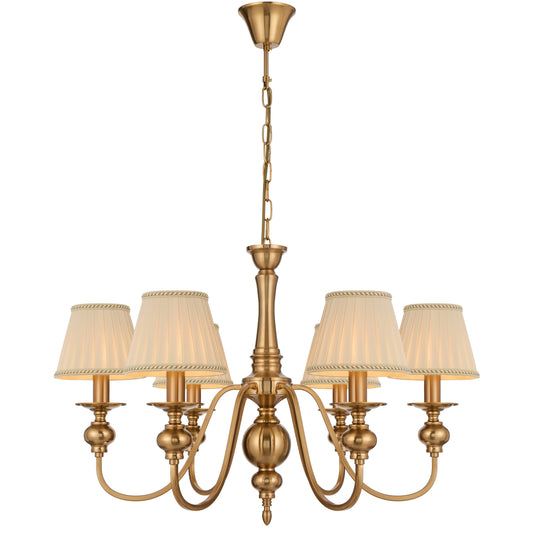 Teraform TFS 6LT PENDANT W/SHADE 6x25wE14max D:680 H:500 chain 2m COPPER / CREAM