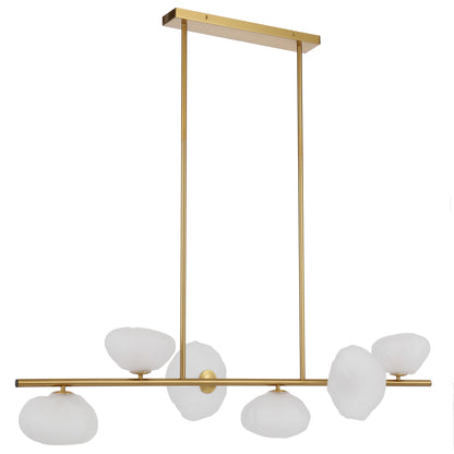 Versailles TFS 6 LTS PENDANT 6x6wG9max L1500 GLASS D200 ANT GOLD / FROST GLASS