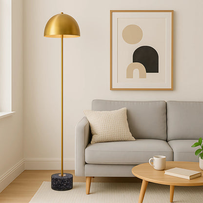 TFS FLOOR LAMP 2x25wE27max D:300 H:1500 cable2.0 foot swt BLACK TERRAZZO/ANT GOLD