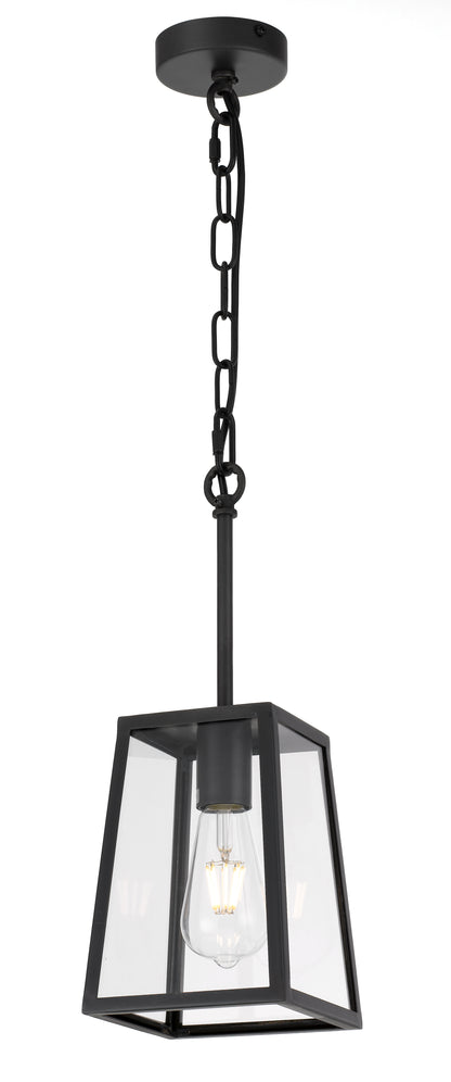 TFS 15 PENDANT 25wE27max L:150 H:210 - BLACK/CLEAR ROD:210mm + CHAIN:1000 IP43
