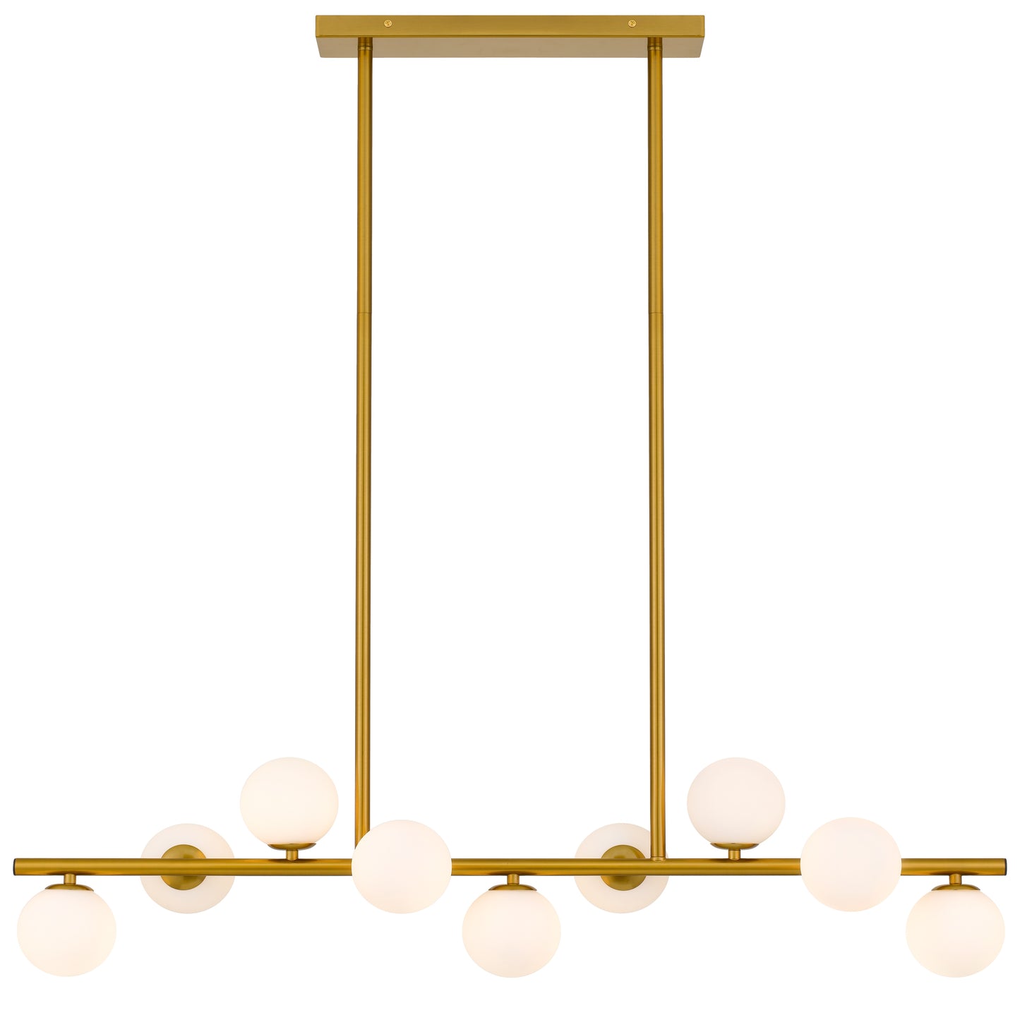 TFS 9 LTS PENDANT 9x6wG9max L1000 D236 ROD:2x600 1x300 ANT GOLD FRAME/OPAL MATT GLASS