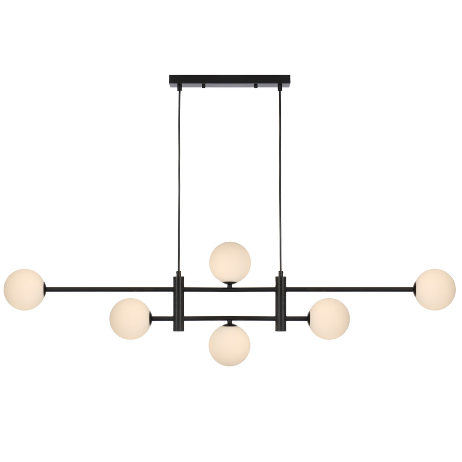 Pavia TFS 6LT PENDANT 6x6wG9max KIT L1300 W120 H355 CAB2m BLACK / OPAL MATT