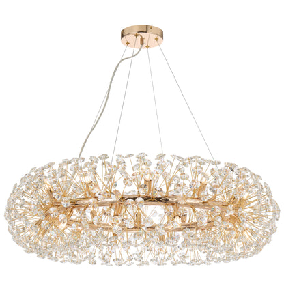 TFS 24LT PENDANT 24x6wG9max D:900 H:350 CRYS H130 CAB 2M GOLD / CLEAR