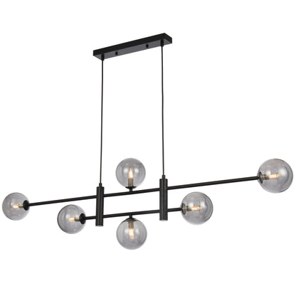 Aosta TFS 6LT PENDANT 6x6wG9max KIT L1300 W120 H355 CAB2m BLACK / SMOKE