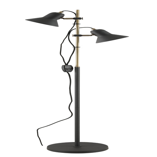 TFS 2 FLOOR LAMP 2*6wGU10 max H1530 D230 DARK GREY / ANTIQUE BRASS