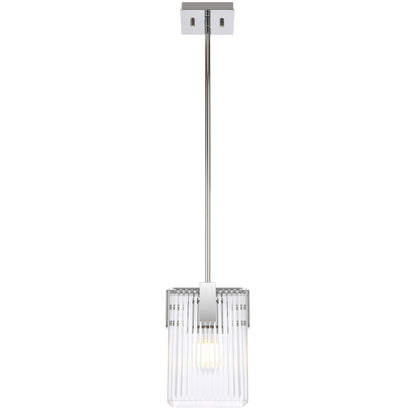 Zanomont TFS 1 LT PENDANT 25wE27max L180 W180 H250 rod (2*600+ 1*300) CHROME / CLEAR GLASS
