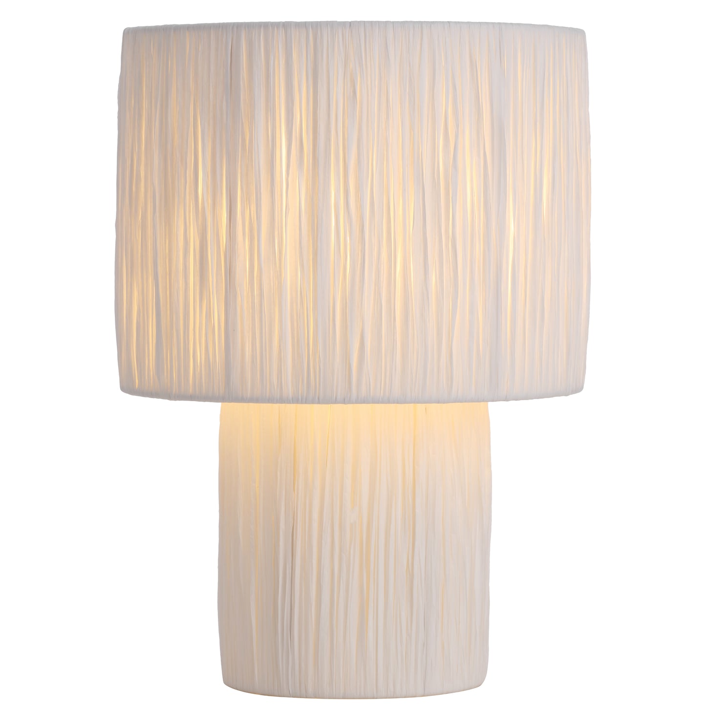 TFS SMALL TABLE LAMP 25wE27max D230 H330 INLINE SWT WHITE RAFFIA