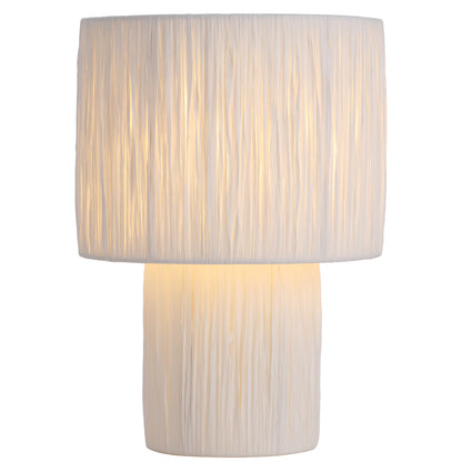 TFS SMALL TABLE LAMP 25wE27max D230 H330 INLINE SWT WHITE RAFFIA