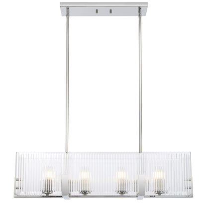 Teramont TFS 4 LT PENDANT 4x25wE14ma L860 W180 H210 rod (2*600 +1*300) CHROME/CLEAR GLASS