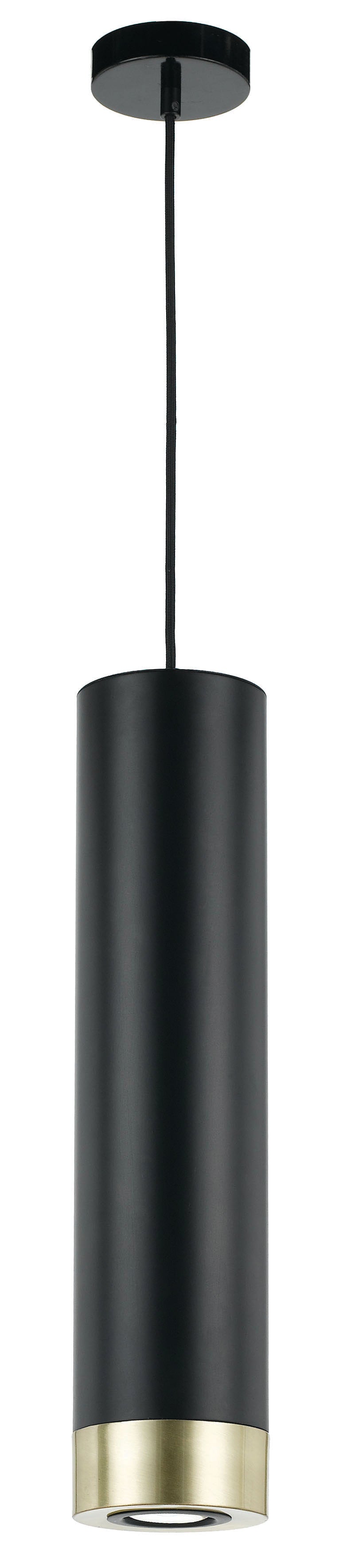 TFS PENDANT 5wGU10LED dim D:120 H:500 2.0cab BLK/BLK/BRASS MATT-3000K 500Lm