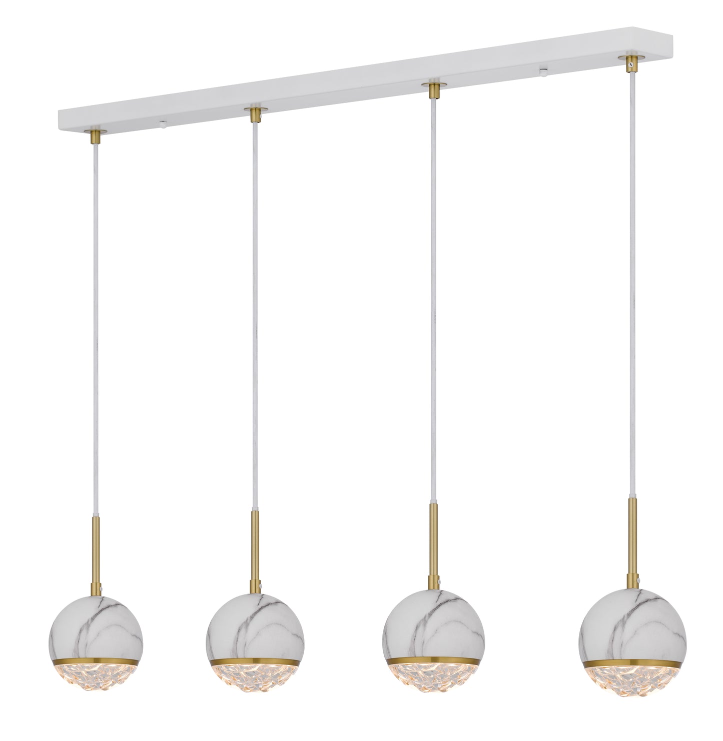 TFS 4 PENDANT 4*6wG9max not incl D110 cab:2m WHITE MARBLE LOOK / CLEAR