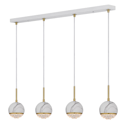 TFS 4 PENDANT 4*6wG9max not incl D110 cab:2m WHITE MARBLE LOOK / CLEAR