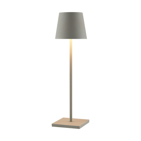 TFS RECHARGEABLE TABLE LAMP 3wLED D108 H380 IP54 1.5M 3000 K 300LM 2X2000mah GREY SAND