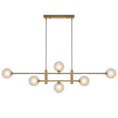 Catania TFS 6LT PENDANT 6x6wG9max KIT L1300 W120 H355 CAB2m ANT GOLD/ FROST TEAR PATTERN