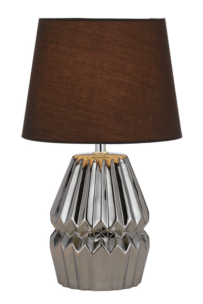 TFS CERAMIC TABLE LAMP 25wE27max H:385 D:230 CHROME/BROWN