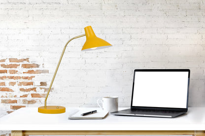 TFS TABLE LAMP 25wE27max H:645 D:180 YELLOW/ BRASS MATT/YELLOW ROCKETSWITCH