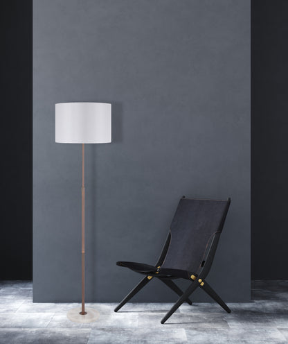 TFS FLOOR LAMP 25wE27max H:1600max D:400 foot switch WHITE MARBLE / BRONZE / IVORY