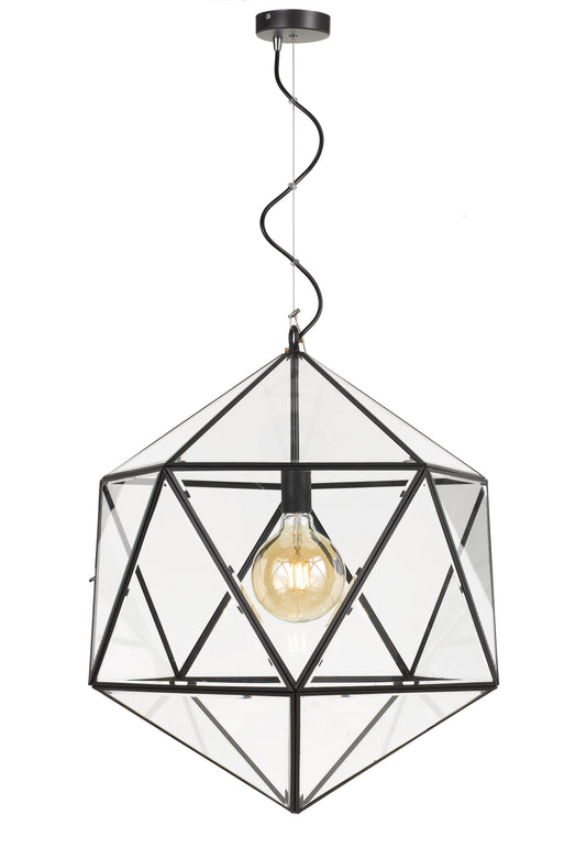 TFS 50 PENDANT 25wE27max D:500 H:620 BLACK / CLEAR