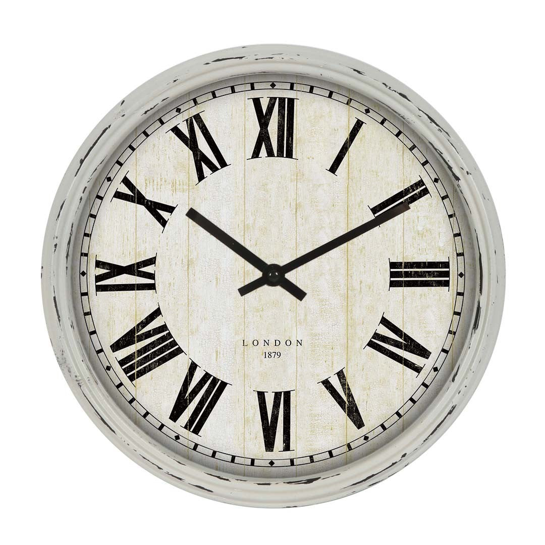 Metal Antique White Wall Clock
