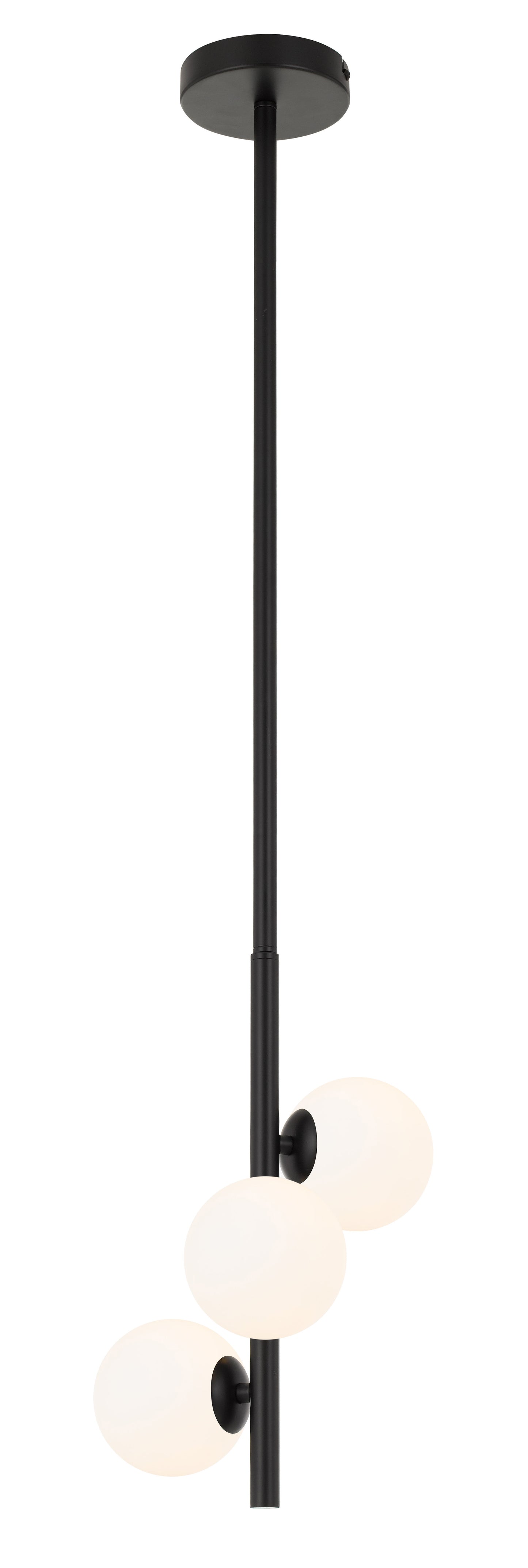 TFS 3 LTS PENDANT 3x6wG9max L:220W:245H:600 ROD:2x6001x300 BLACK FRAME / OPAL GLASS