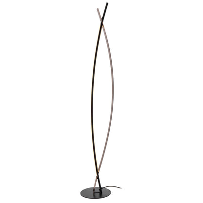 Amber TFS FLOOR LAMP 18wLED D:180 H:1350 1440Lm FOOTSWTCH 3000K BLACK / WALNUT