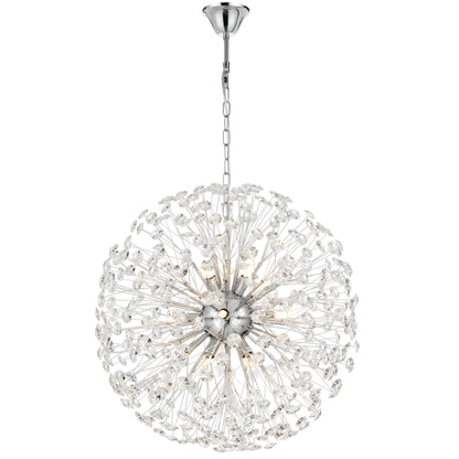 TFS 12LT PENDANT 12x6wG9max D:600 CHAIN 2M CRYSTAL H: 240 CHROME / CLEAR