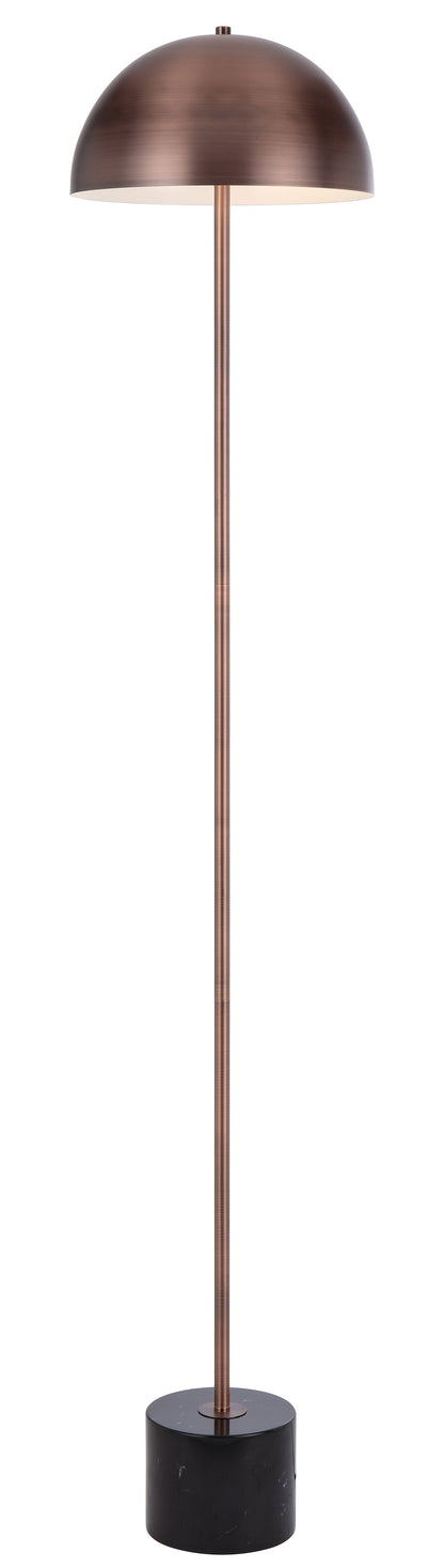 TFS FLOOR LAMP 2x25wE27max D:300 H:1500 cable2.0 foot swt BLACK MARBLE/BRONZE