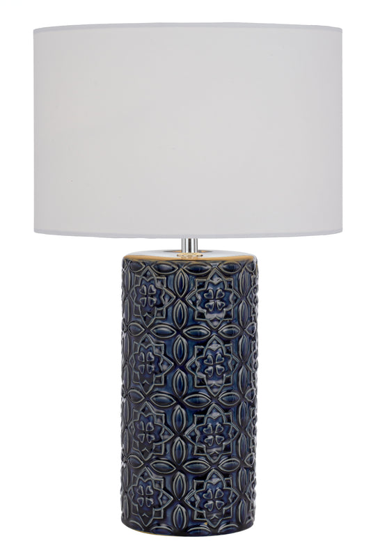 TFS CERAMIC TABLE LAMP 25wE27max H:465 D:280 BLUE/WHITE