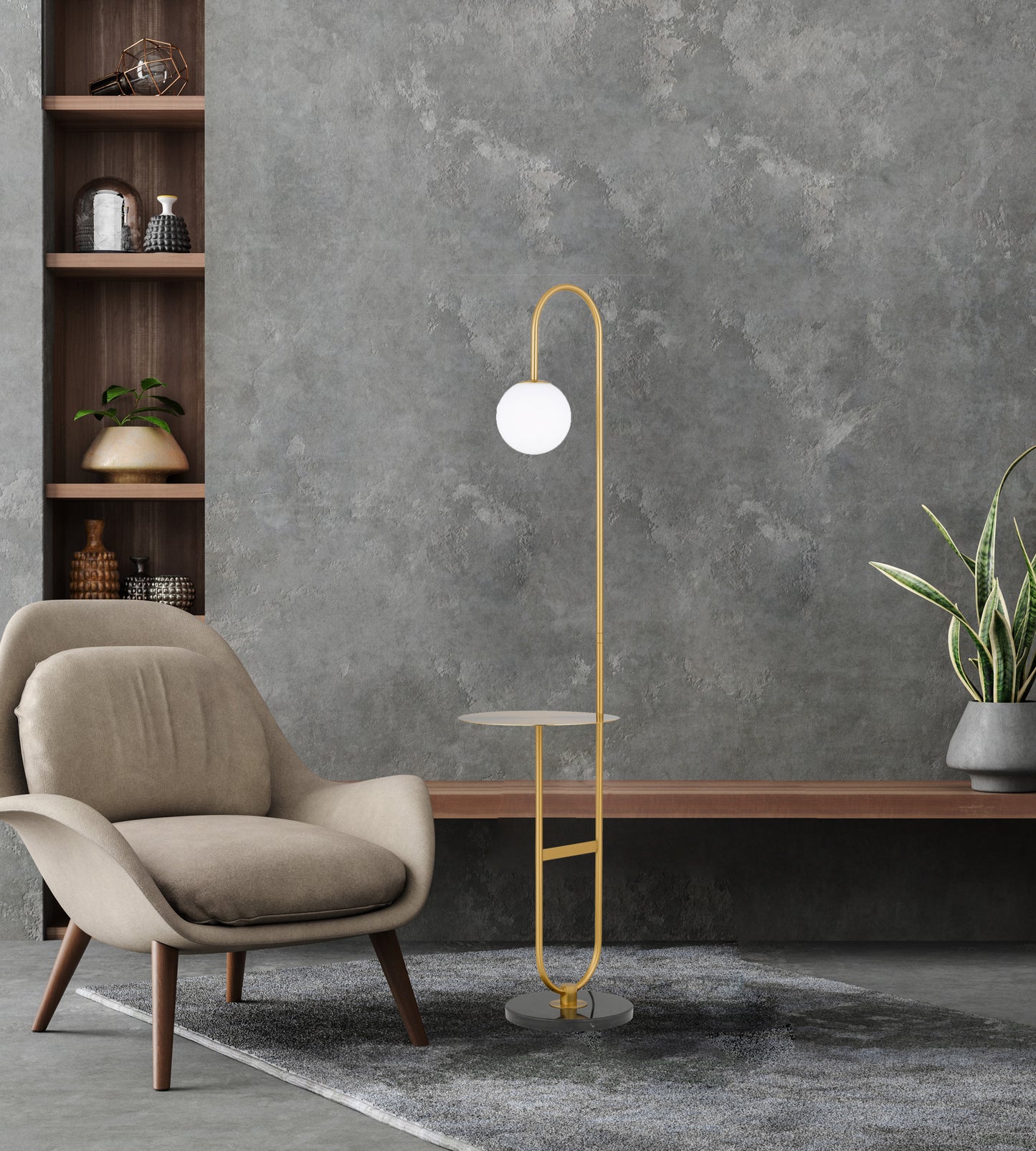 TFS FLOOR LAMP 25wE27max D:330 H:1530 Foot Switch BLACK BASE / ANTIQUE GOLD