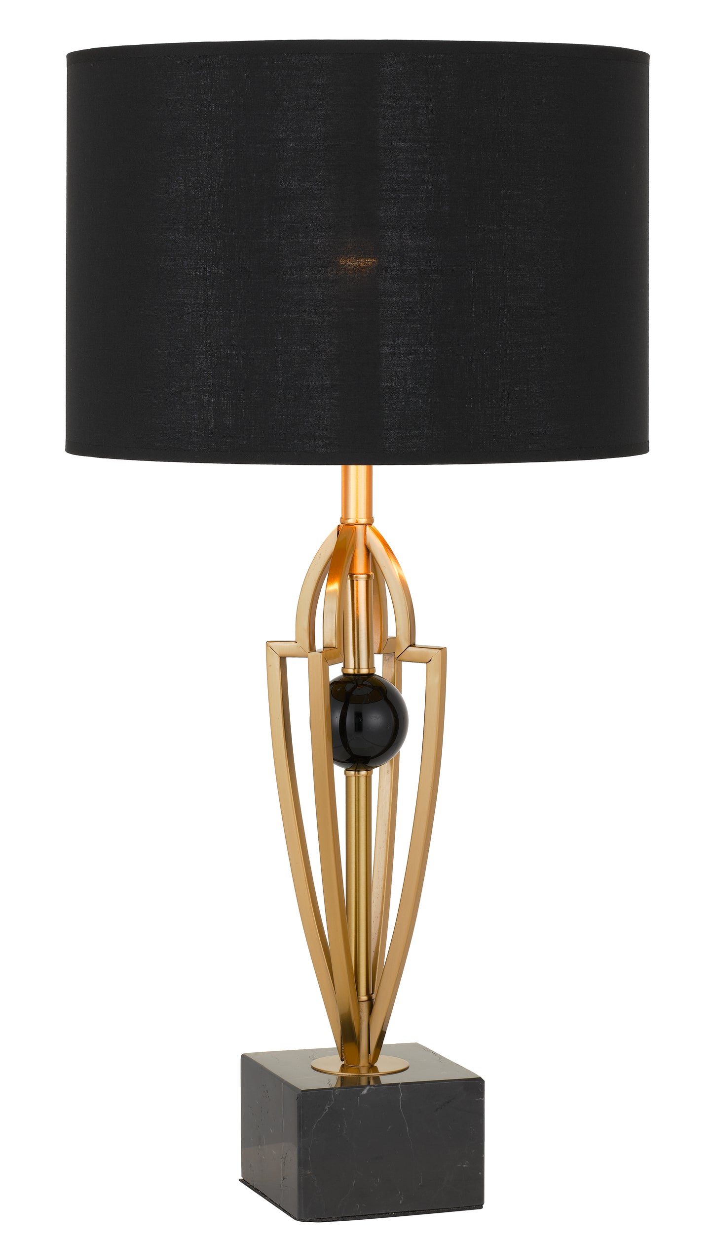 TFS TABLE LAMP 25wE27max D:350 H:700 Inline Switch BLACK / ANTIQUE GOLD