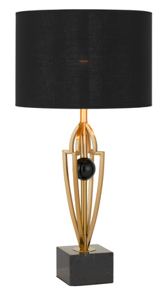 TFS TABLE LAMP 25wE27max D:350 H:700 Inline Switch BLACK / ANTIQUE GOLD